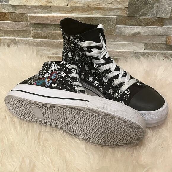 Nightmare Before Christmas Platform High Tops | Jack Sally Skulls Sz 10 Disney - Picture 6 of 11